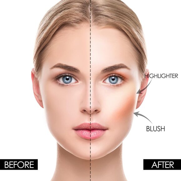 Blush and Highlighter Palette,3 in 1 Makeup Powder Cruelty-Free Matte Blush - Picture 5 of 6